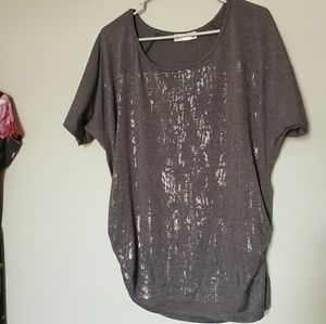 Gray Scoopneck maternity  blouse